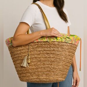 🌴 Lilly Pulitzer Riviera Straw Tote Bag